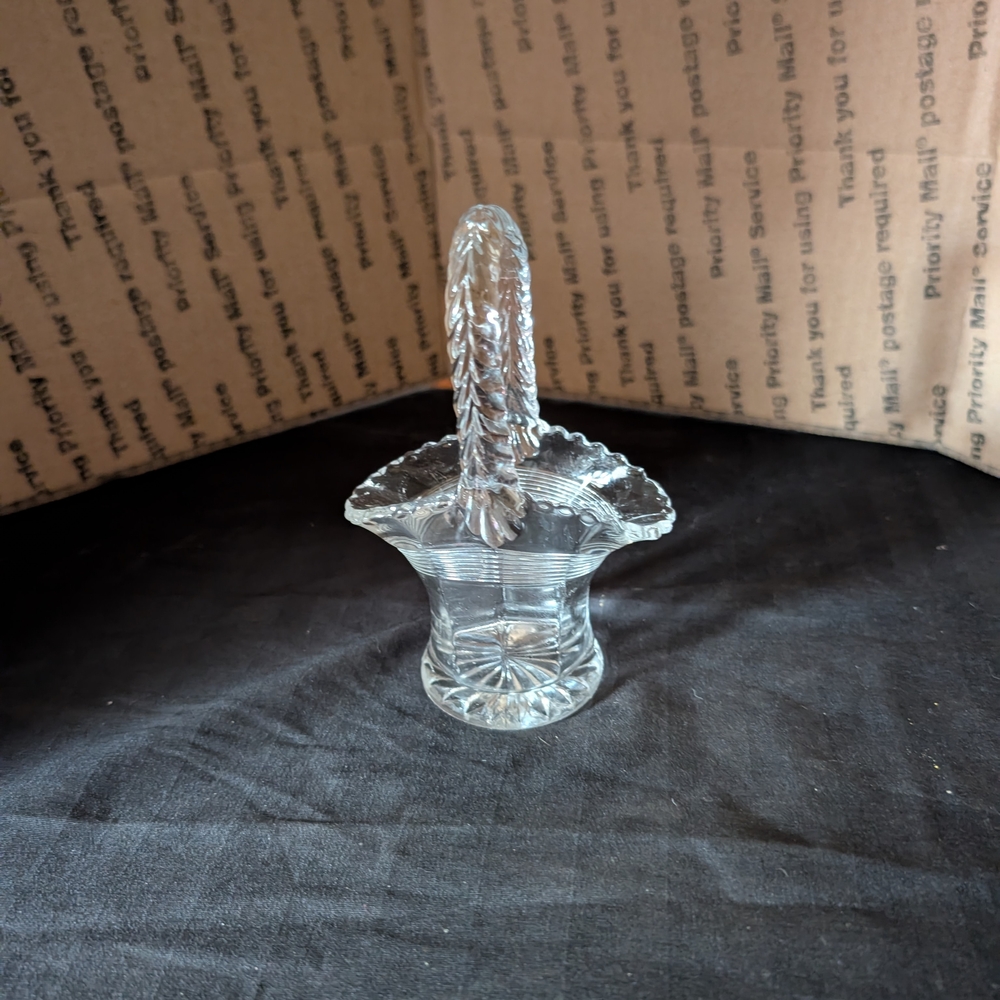 Clear Glass Basket Decor or Match Holder